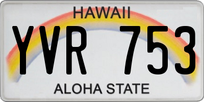 HI license plate YVR753