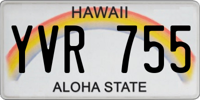 HI license plate YVR755