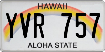 HI license plate YVR757