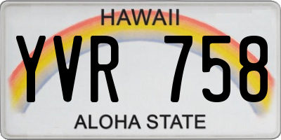 HI license plate YVR758