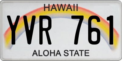 HI license plate YVR761