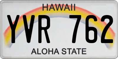 HI license plate YVR762
