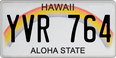 HI license plate YVR764