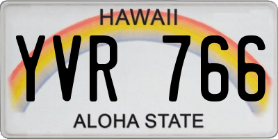 HI license plate YVR766