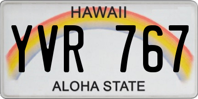 HI license plate YVR767
