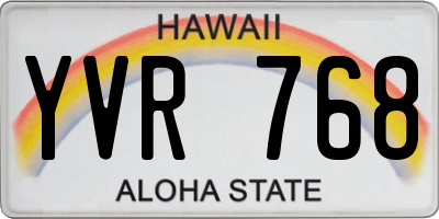 HI license plate YVR768