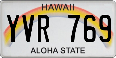 HI license plate YVR769