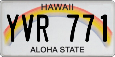 HI license plate YVR771
