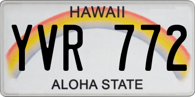 HI license plate YVR772