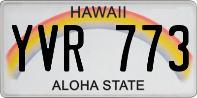 HI license plate YVR773