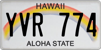 HI license plate YVR774
