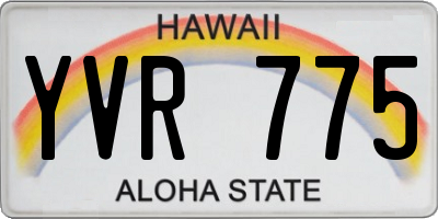 HI license plate YVR775