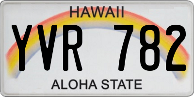 HI license plate YVR782