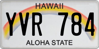 HI license plate YVR784