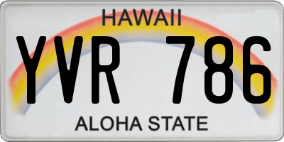 HI license plate YVR786