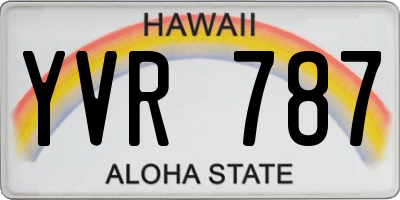 HI license plate YVR787