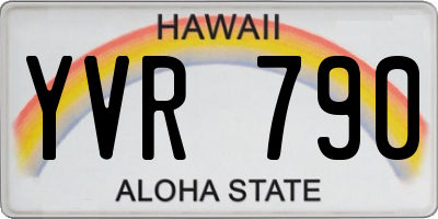 HI license plate YVR790
