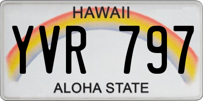 HI license plate YVR797
