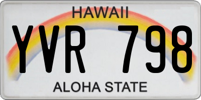 HI license plate YVR798
