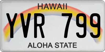 HI license plate YVR799
