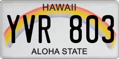 HI license plate YVR803