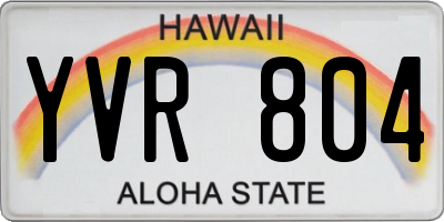 HI license plate YVR804