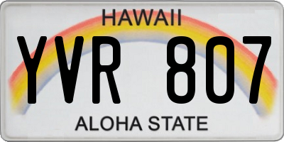 HI license plate YVR807