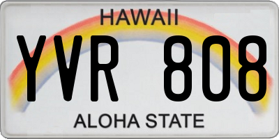 HI license plate YVR808
