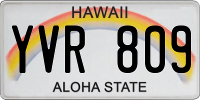 HI license plate YVR809