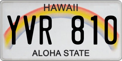 HI license plate YVR810