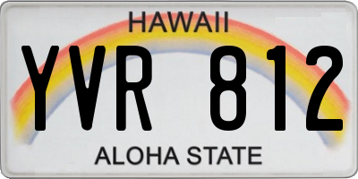 HI license plate YVR812