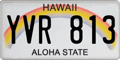 HI license plate YVR813
