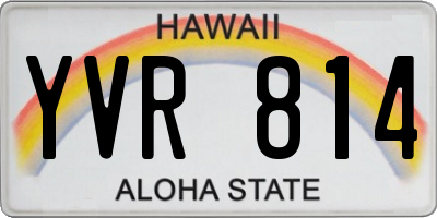 HI license plate YVR814