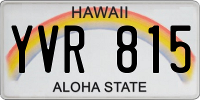 HI license plate YVR815