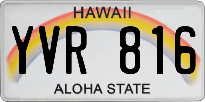 HI license plate YVR816