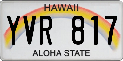 HI license plate YVR817