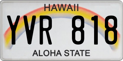 HI license plate YVR818