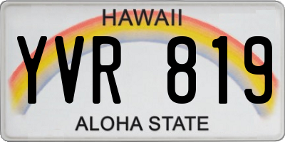 HI license plate YVR819