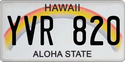 HI license plate YVR820