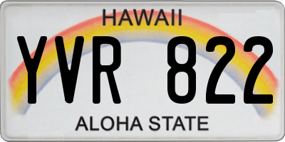 HI license plate YVR822