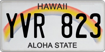 HI license plate YVR823