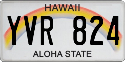 HI license plate YVR824