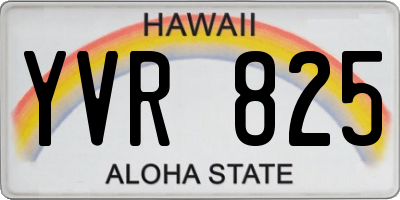 HI license plate YVR825