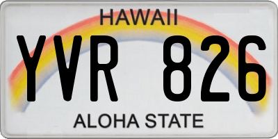 HI license plate YVR826