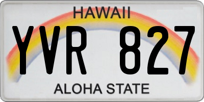 HI license plate YVR827
