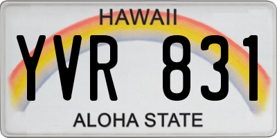 HI license plate YVR831