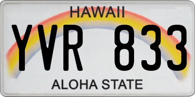 HI license plate YVR833