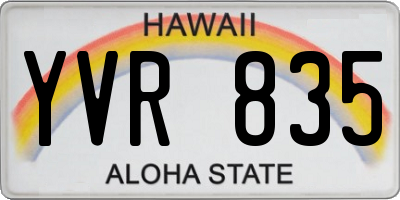 HI license plate YVR835