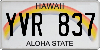 HI license plate YVR837