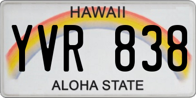 HI license plate YVR838